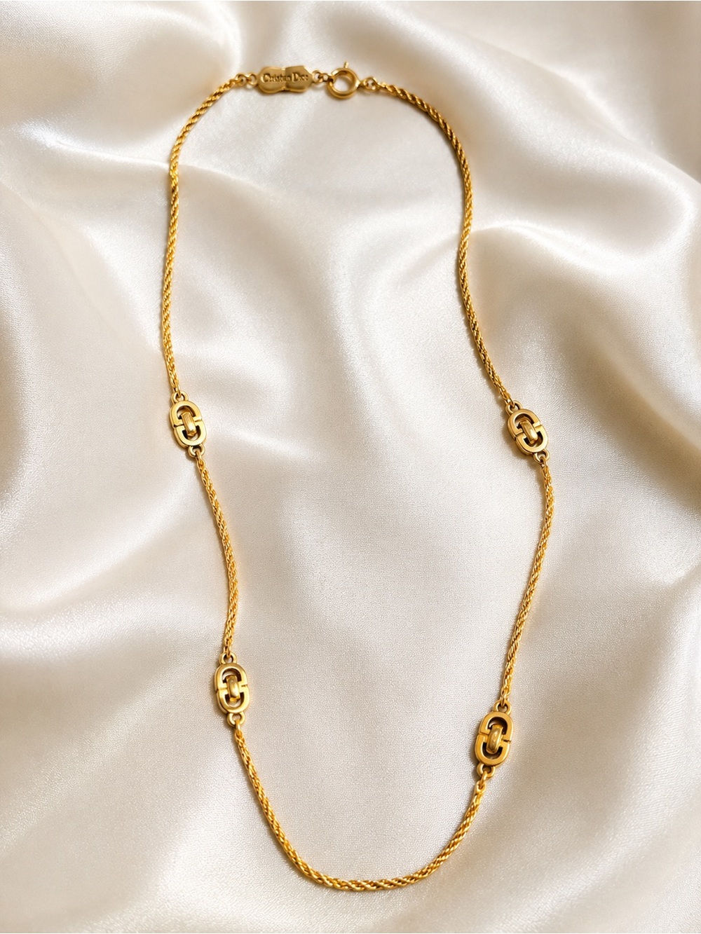 Christian Dior Authentic Gold Tone CD Link/Double Wrap Convertible | Vintage EUC